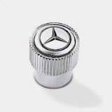 mercedes tire valve cap silver